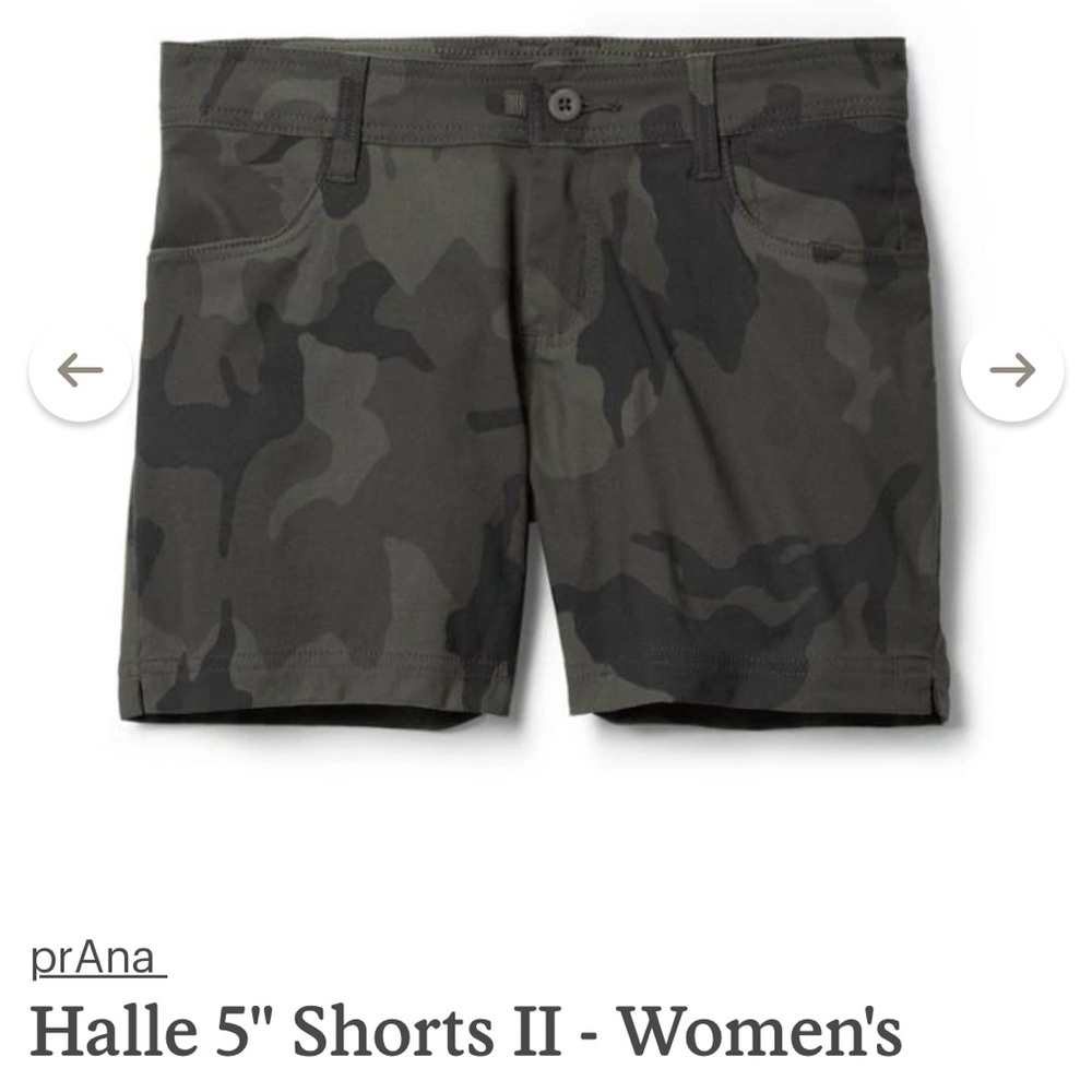 Prana Halle 5" Shorts II - Women's - 2 - Charcoal Camo